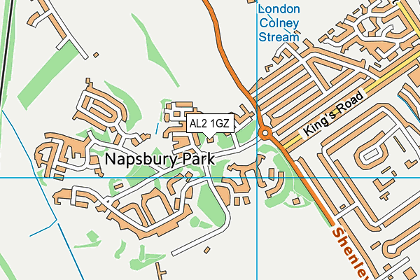 AL2 1GZ map - OS VectorMap District (Ordnance Survey) AL2 1GZ map - OS VectorMap District (Ordnance Survey)