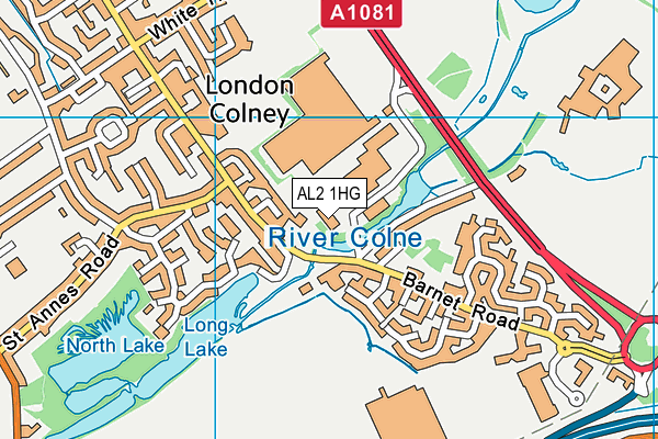 AL2 1HG map - OS VectorMap District (Ordnance Survey) AL2 1HG map - OS VectorMap District (Ordnance Survey)