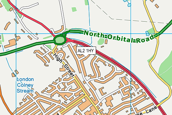 AL2 1HY map - OS VectorMap District (Ordnance Survey) AL2 1HY map - OS VectorMap District (Ordnance Survey)