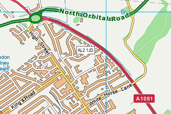 AL2 1JD map - OS VectorMap District (Ordnance Survey) AL2 1JD map - OS VectorMap District (Ordnance Survey)