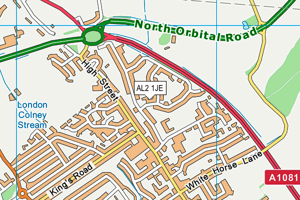 AL2 1JE map - OS VectorMap District (Ordnance Survey) AL2 1JE map - OS VectorMap District (Ordnance Survey)