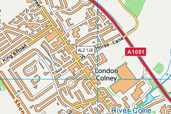AL2 1JX map - OS VectorMap District (Ordnance Survey) AL2 1JX map - OS VectorMap District (Ordnance Survey)