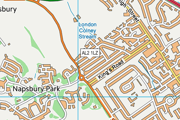 AL2 1LZ map - OS VectorMap District (Ordnance Survey)