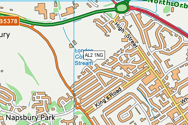 AL2 1NG map - OS VectorMap District (Ordnance Survey) AL2 1NG map - OS VectorMap District (Ordnance Survey)