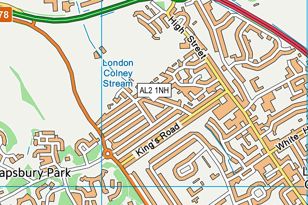 AL2 1NH map - OS VectorMap District (Ordnance Survey)