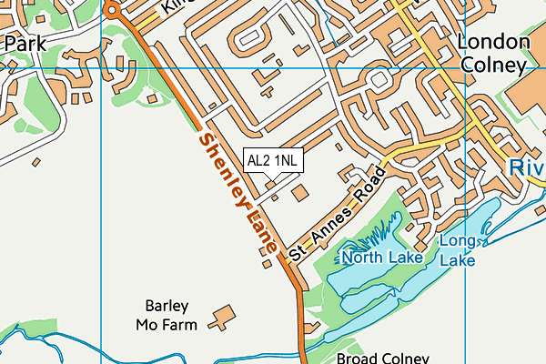 AL2 1NL map - OS VectorMap District (Ordnance Survey) AL2 1NL map - OS VectorMap District (Ordnance Survey)