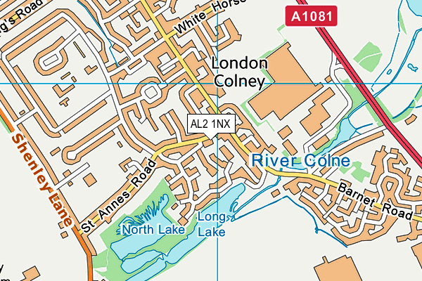 AL2 1NX map - OS VectorMap District (Ordnance Survey) AL2 1NX map - OS VectorMap District (Ordnance Survey)