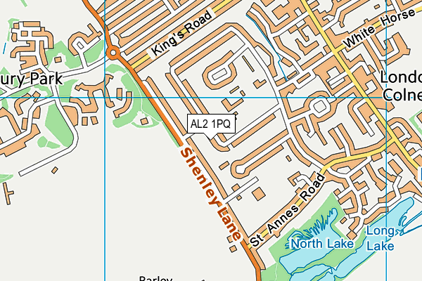 AL2 1PQ map - OS VectorMap District (Ordnance Survey) AL2 1PQ map - OS VectorMap District (Ordnance Survey)