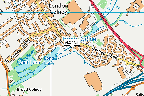 AL2 1QY map - OS VectorMap District (Ordnance Survey) AL2 1QY map - OS VectorMap District (Ordnance Survey)
