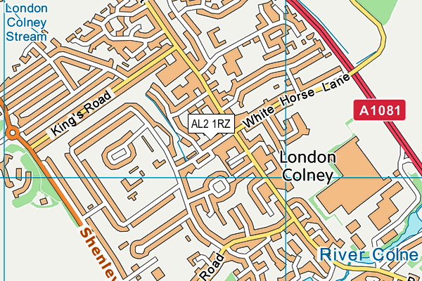 AL2 1RZ map - OS VectorMap District (Ordnance Survey) AL2 1RZ map - OS VectorMap District (Ordnance Survey)