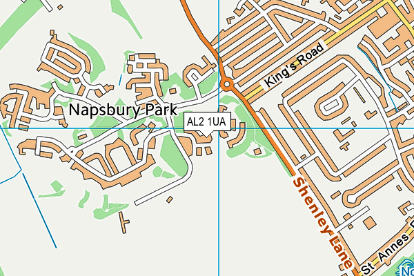 AL2 1UA map - OS VectorMap District (Ordnance Survey) AL2 1UA map - OS VectorMap District (Ordnance Survey)