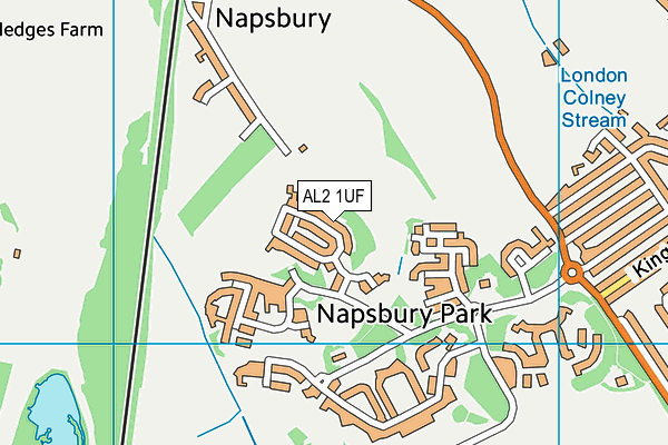 AL2 1UF map - OS VectorMap District (Ordnance Survey) AL2 1UF map - OS VectorMap District (Ordnance Survey)