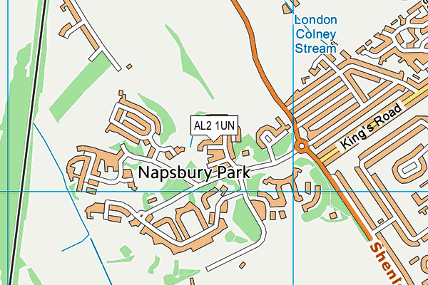 AL2 1UN map - OS VectorMap District (Ordnance Survey) AL2 1UN map - OS VectorMap District (Ordnance Survey)