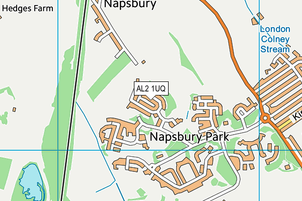 AL2 1UQ map - OS VectorMap District (Ordnance Survey) AL2 1UQ map - OS VectorMap District (Ordnance Survey)