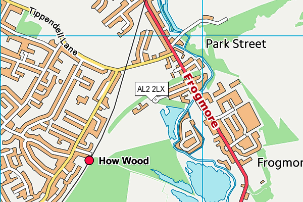 AL2 2LX map - OS VectorMap District (Ordnance Survey) AL2 2LX map - OS VectorMap District (Ordnance Survey)