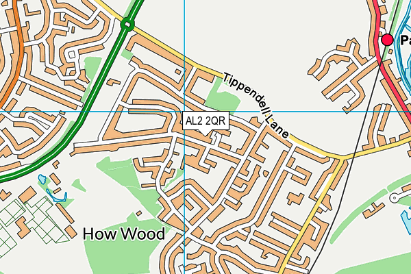 AL2 2QR map - OS VectorMap District (Ordnance Survey) AL2 2QR map - OS VectorMap District (Ordnance Survey)