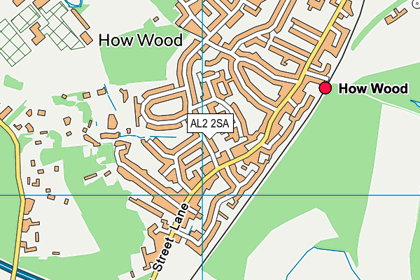 AL2 2SA map - OS VectorMap District (Ordnance Survey) AL2 2SA map - OS VectorMap District (Ordnance Survey)