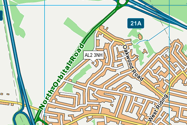 AL2 3NH map - OS VectorMap District (Ordnance Survey)