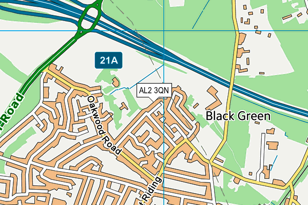 AL2 3QN map - OS VectorMap District (Ordnance Survey) AL2 3QN map - OS VectorMap District (Ordnance Survey)