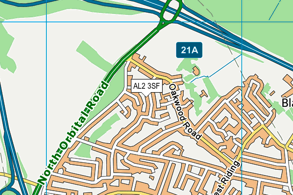 AL2 3SF map - OS VectorMap District (Ordnance Survey) AL2 3SF map - OS VectorMap District (Ordnance Survey)