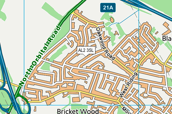 AL2 3SL map - OS VectorMap District (Ordnance Survey) AL2 3SL map - OS VectorMap District (Ordnance Survey)