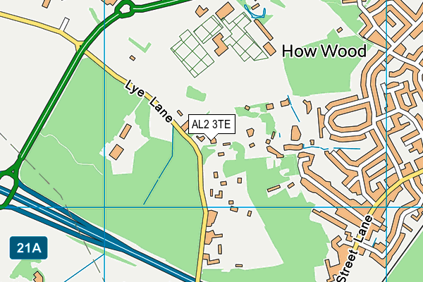 AL2 3TE map - OS VectorMap District (Ordnance Survey) AL2 3TE map - OS VectorMap District (Ordnance Survey)