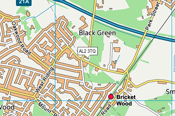 AL2 3TQ map - OS VectorMap District (Ordnance Survey)