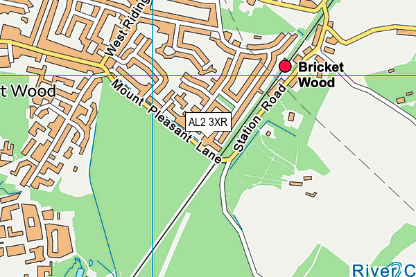 AL2 3XR map - OS VectorMap District (Ordnance Survey)