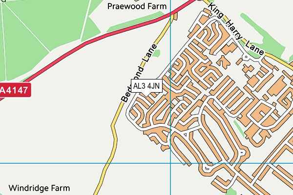 AL3 4JN map - OS VectorMap District (Ordnance Survey) AL3 4JN map - OS VectorMap District (Ordnance Survey)