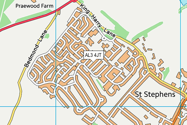 AL3 4JT map - OS VectorMap District (Ordnance Survey) AL3 4JT map - OS VectorMap District (Ordnance Survey)