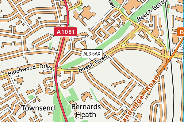 AL3 5AX map - OS VectorMap District (Ordnance Survey)