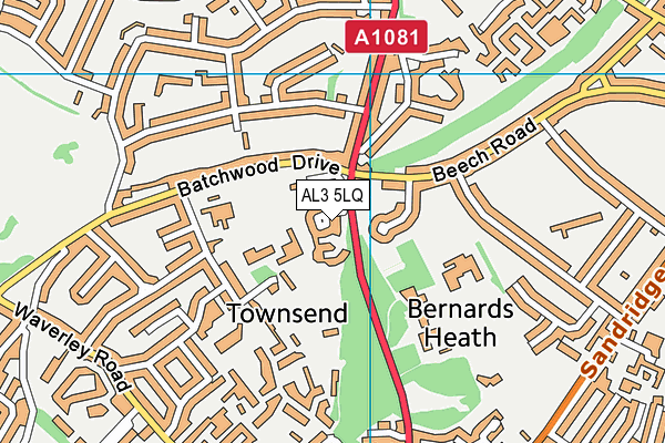 AL3 5LQ map - OS VectorMap District (Ordnance Survey)