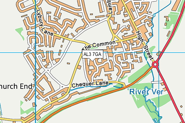 AL3 7GA map - OS VectorMap District (Ordnance Survey) AL3 7GA map - OS VectorMap District (Ordnance Survey)
