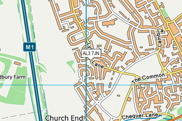 AL3 7JN map - OS VectorMap District (Ordnance Survey) AL3 7JN map - OS VectorMap District (Ordnance Survey)