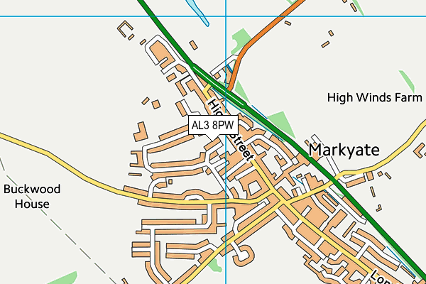 AL3 8PW map - OS VectorMap District (Ordnance Survey) AL3 8PW map - OS VectorMap District (Ordnance Survey)