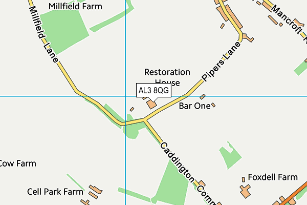 AL3 8QG map - OS VectorMap District (Ordnance Survey) AL3 8QG map - OS VectorMap District (Ordnance Survey)