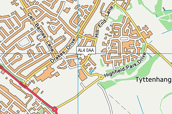 AL4 0AA map - OS VectorMap District (Ordnance Survey) AL4 0AA map - OS VectorMap District (Ordnance Survey)