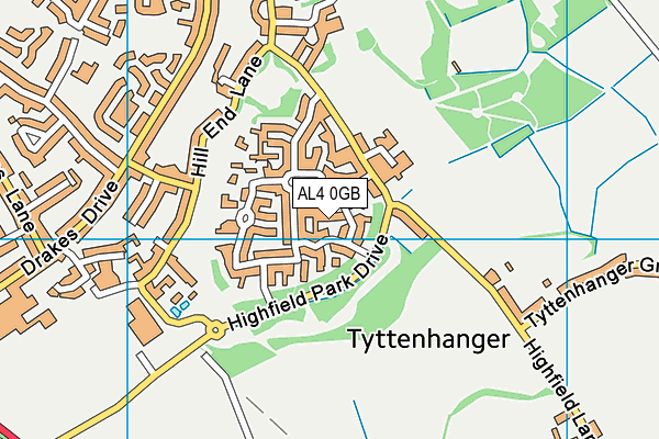 AL4 0GB map - OS VectorMap District (Ordnance Survey)