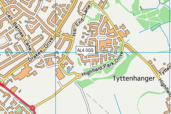 AL4 0GS map - OS VectorMap District (Ordnance Survey) AL4 0GS map - OS VectorMap District (Ordnance Survey)