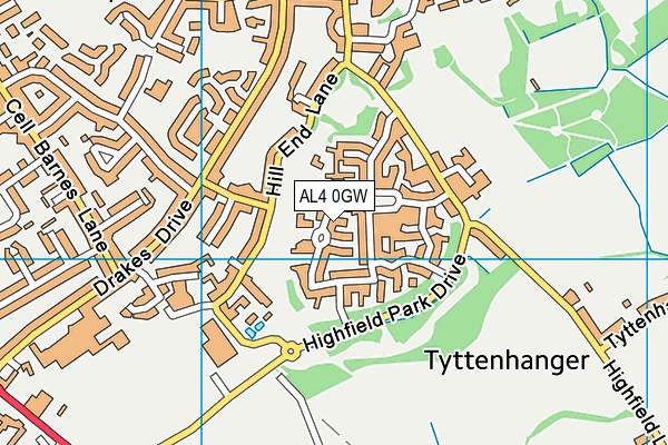 AL4 0GW map - OS VectorMap District (Ordnance Survey) AL4 0GW map - OS VectorMap District (Ordnance Survey)