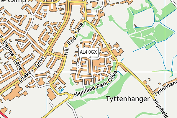 AL4 0GX map - OS VectorMap District (Ordnance Survey)