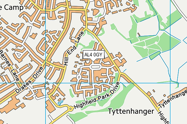 AL4 0GY map - OS VectorMap District (Ordnance Survey) AL4 0GY map - OS VectorMap District (Ordnance Survey)