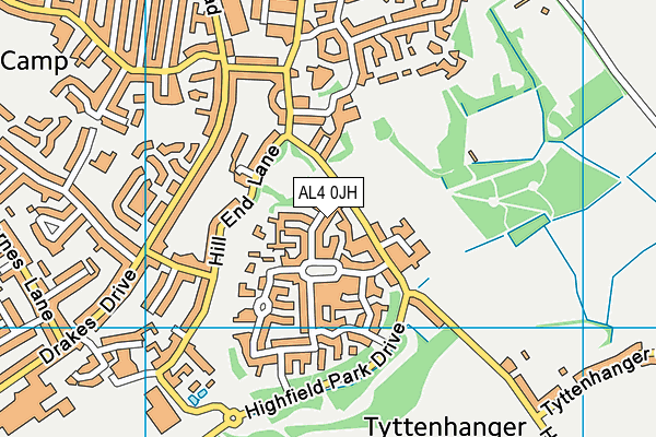 AL4 0JH map - OS VectorMap District (Ordnance Survey) AL4 0JH map - OS VectorMap District (Ordnance Survey)