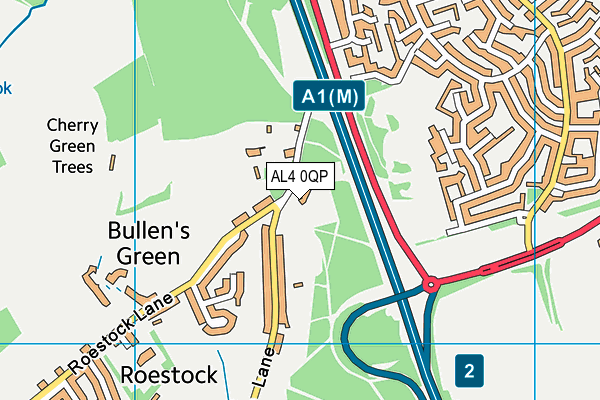 AL4 0QP map - OS VectorMap District (Ordnance Survey)