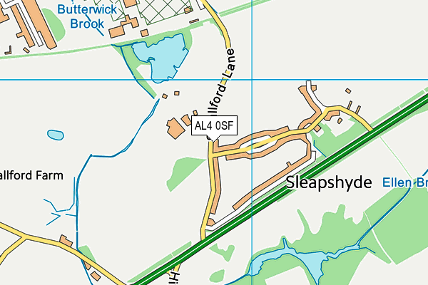 AL4 0SF map - OS VectorMap District (Ordnance Survey) AL4 0SF map - OS VectorMap District (Ordnance Survey)