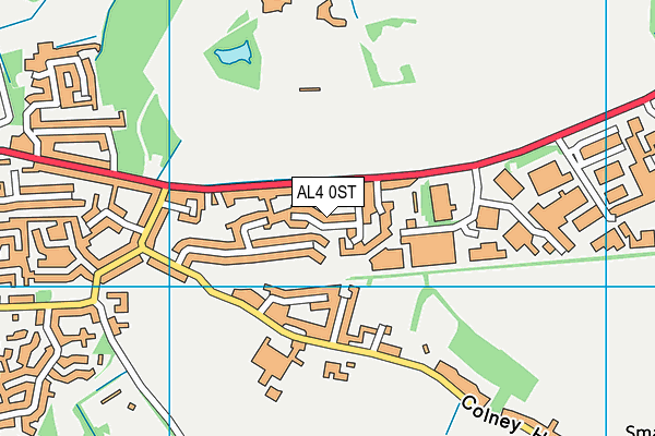 AL4 0ST map - OS VectorMap District (Ordnance Survey)