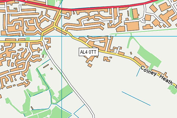 AL4 0TT map - OS VectorMap District (Ordnance Survey) AL4 0TT map - OS VectorMap District (Ordnance Survey)