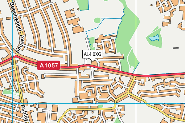 AL4 0XG map - OS VectorMap District (Ordnance Survey)