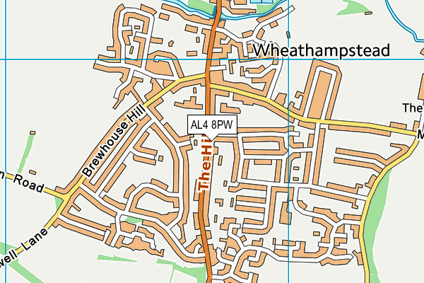 AL4 8PW map - OS VectorMap District (Ordnance Survey)