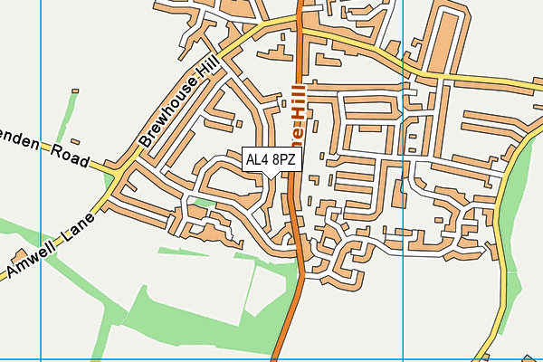 AL4 8PZ map - OS VectorMap District (Ordnance Survey) AL4 8PZ map - OS VectorMap District (Ordnance Survey)